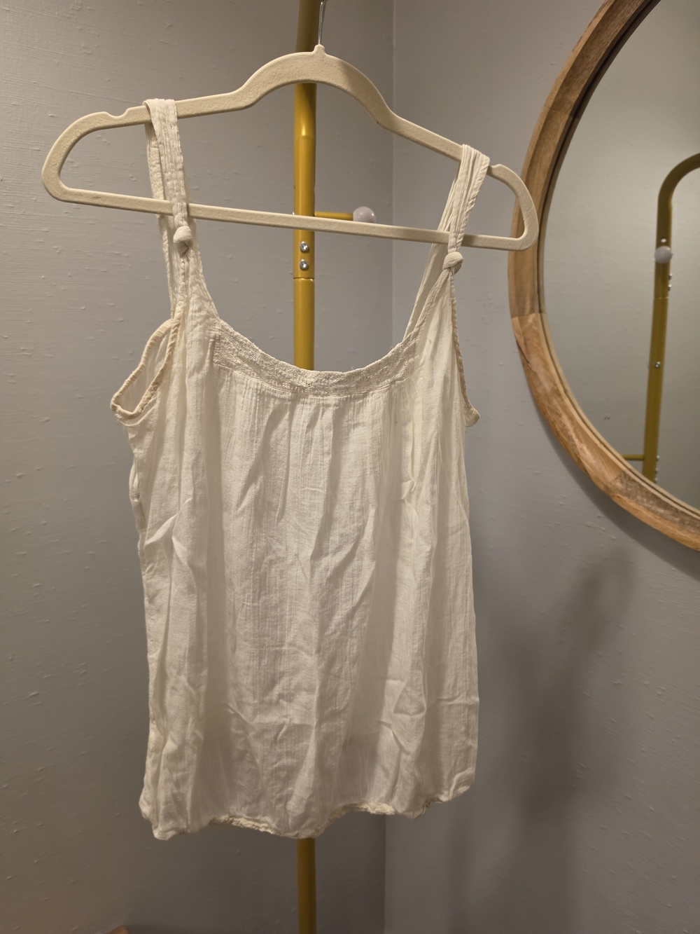 Old Navy Cream Braided-Strap Gauze Camisole - Size Large